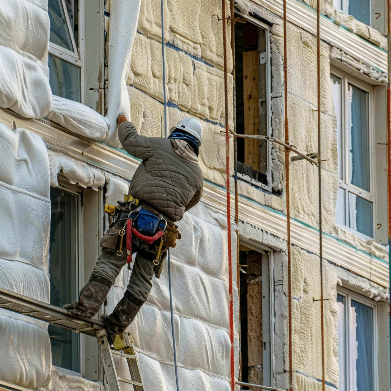 Rehabilitación de fachada con aislamiento